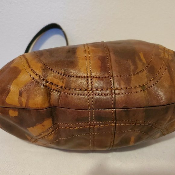 **SOLD***********Leather shoulder bag Handbag Camo Tan black brown cowgirl rodeo - Picture 4 of 8